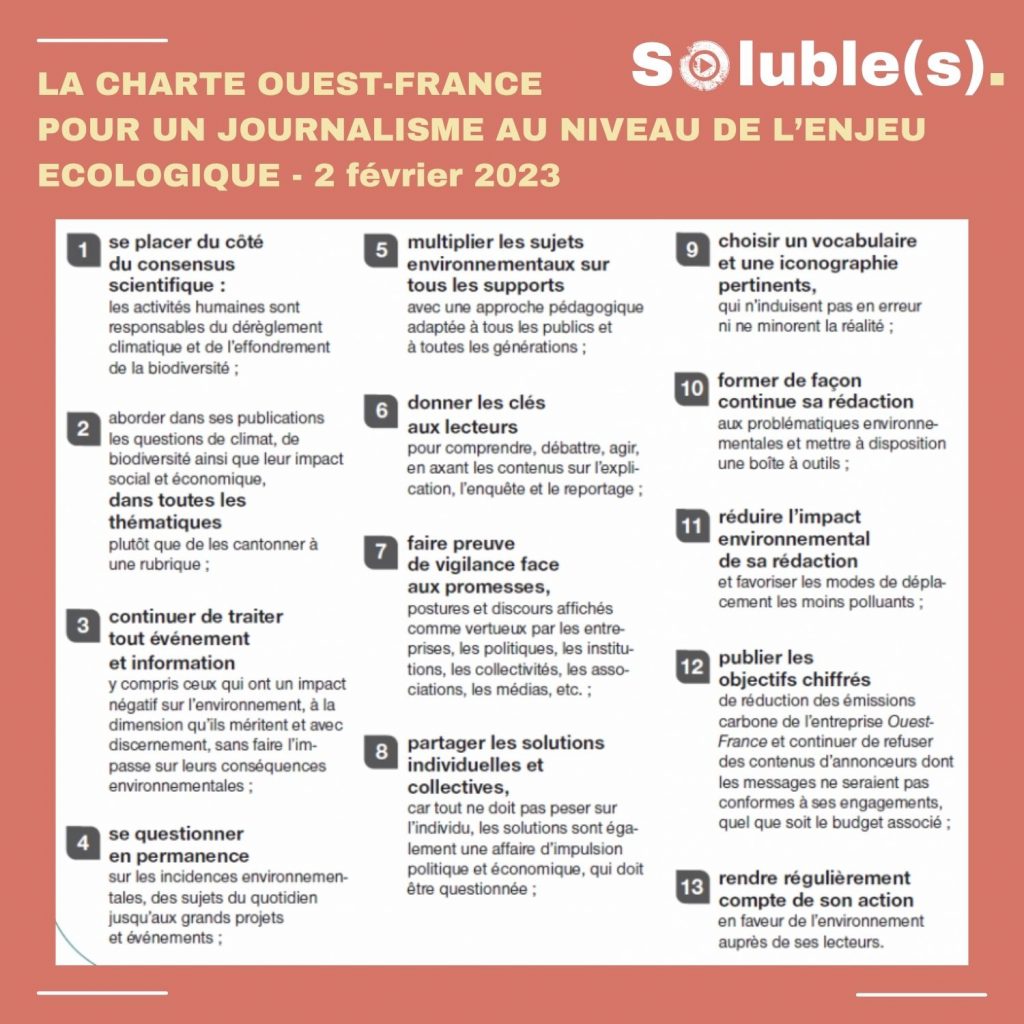 La charte de Ouest-France pour un journalisme au niveau de l'enjeu écologique