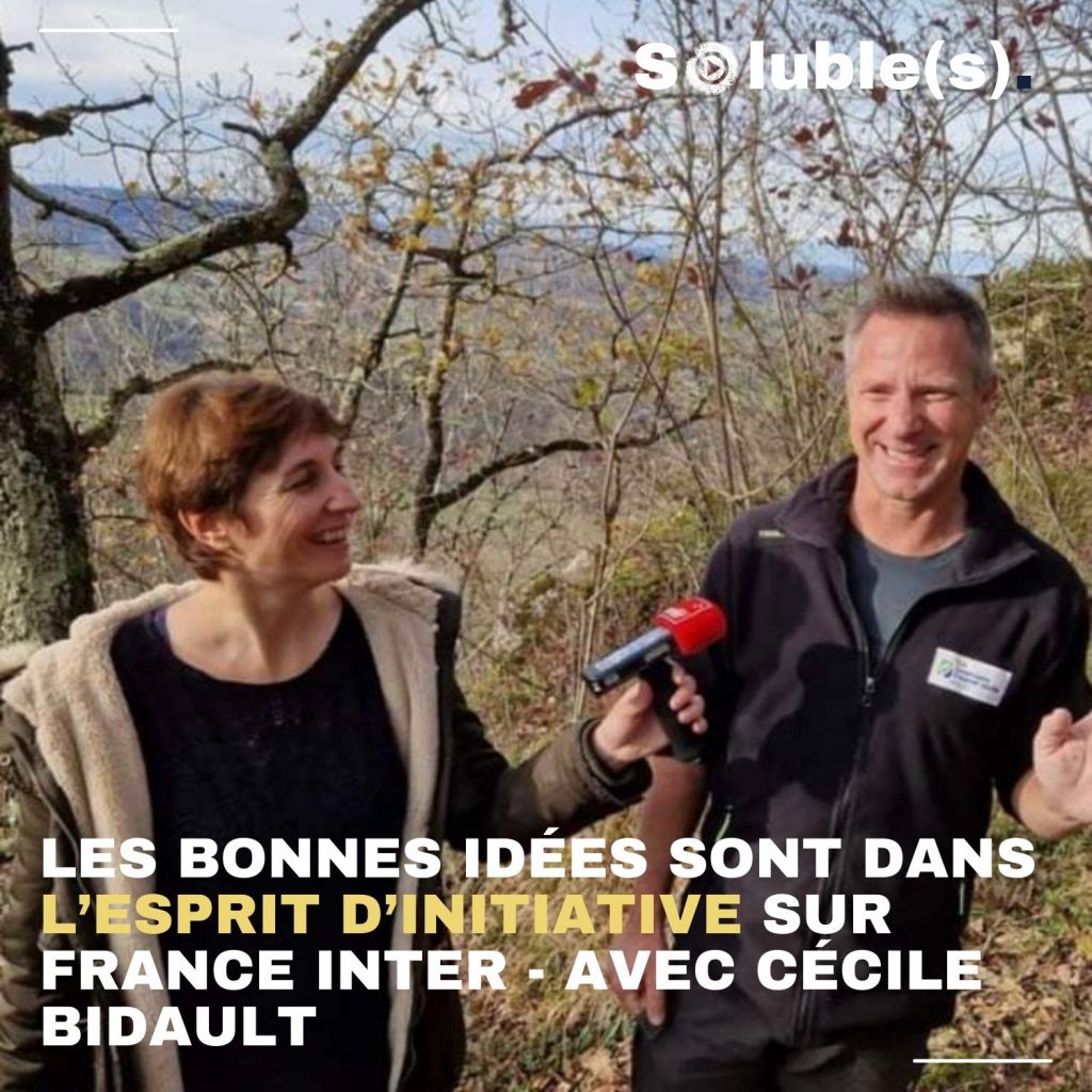 L'esprit d'initiative est une chronique diffusée sur France Inter. Diffusée dans le 5/7, chaque jour un reportage avec les français engagés dans les territoires. Lors de la saison 2023/2024 Cécile Bidault a réalisé un tour de France des initiatives.