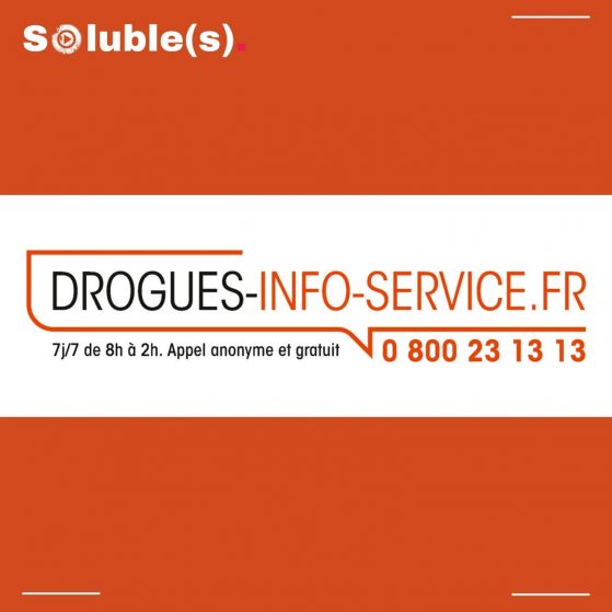 Visuel clair et informatif avec le logo officiel Drogues Info Service. On lit l’adresse du site « drogues-info-service.fr » et le numéro d’appel national « 0 800 23 13 13 », accessible gratuitement et anonymement tous les jours de 8h à 2h. Fond orange, texte en noir et orange ; image utilisée pour communiquer sur les dispositifs d’aide et d’écoute en matière d’addiction en France.ALT : Visuel mettant en avant le service téléphonique et le site Drogues Info Service. Logo officiel en noir et orange, mention « 7j/7 de 8h à 2h. Appel anonyme et gratuit », numéro national 0 800 23 13 13 en grand, sur fond orange vif. Image informative dédiée à l’aide et l’accompagnement contre les addictions, facilement repérable pour toute personne cherchant du soutien.